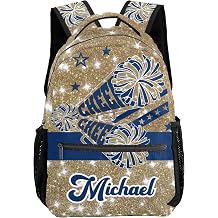 Large Capacity Backpack Personalized Cheer Khaki Blue Old Gold Navy Casual Bags for Kids Children Student Bookbag with 2 Side Pockets Daypack for Men Women