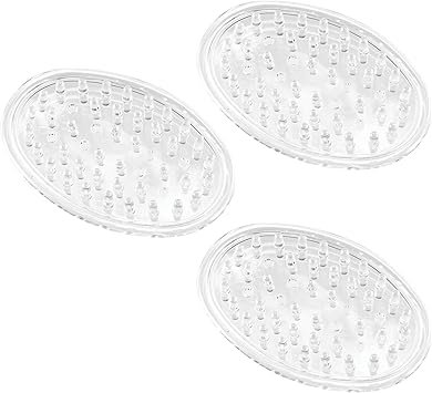 iDesign Plastic Soap Dish, Soap Saver, and Kitchen Sponge Holder - Set of 3, 0.75 x 3.25 x 4.75 , Clear