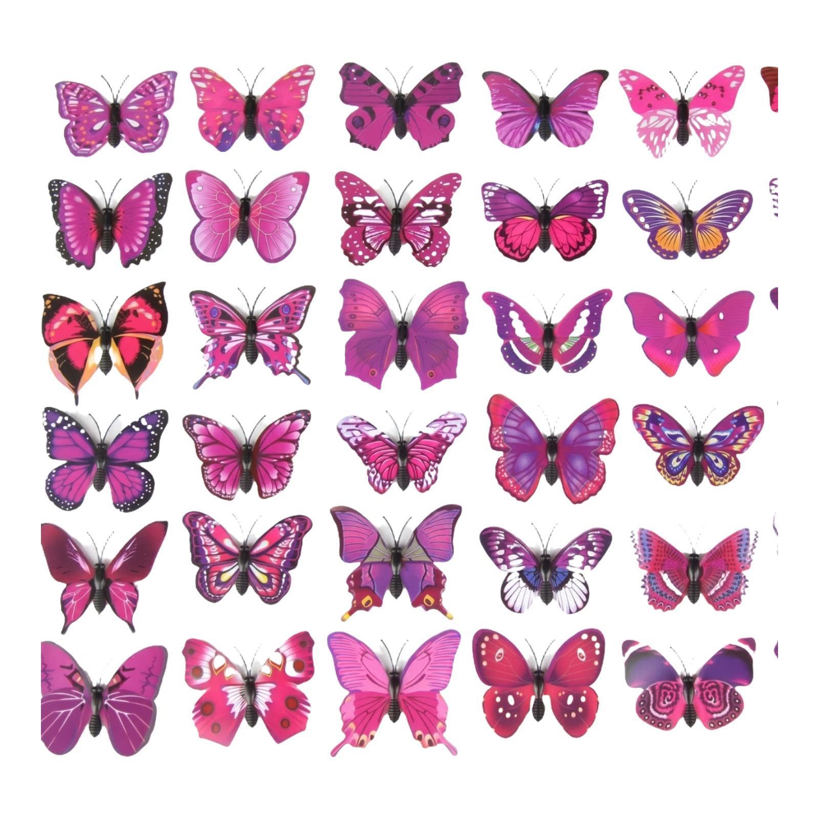 Papillons autocollants violets en lot de 200 pour loisirs créatifs
