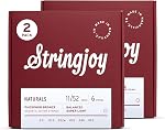 Stringjoy NB1356 Naturals Phosphor Bronze Acoustic Guitar Strings (Medium Gauge - 13-56)