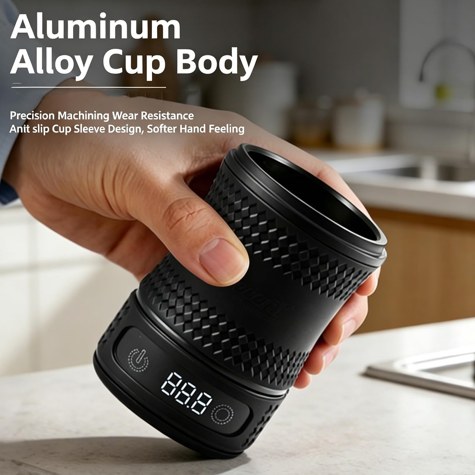 Taza dosificadora digital portátil, taza dosificadora digital de granos de café, báscula de espresso recargable con báscula LED y diseño desmontable de taza, portafiltro compatible de 58 mm