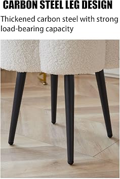 Lambswool Soft and Comfortable Makeup Stool, Cloud Shaped Modern Vanity Stool, Simple and Fashionable Bedroom Dressing Room Vanity Stool, Footstool, Pink Stool(Blue)