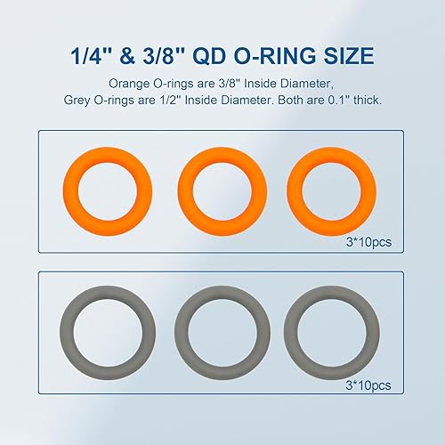 Miniatura 4 de Sello de junta tórica QD de 14 y 38 pulgadas de color rápido M22 acoplador de conexión rápida - 14 de pulgada, 30 unidades naranja y 38 de pulgada,
