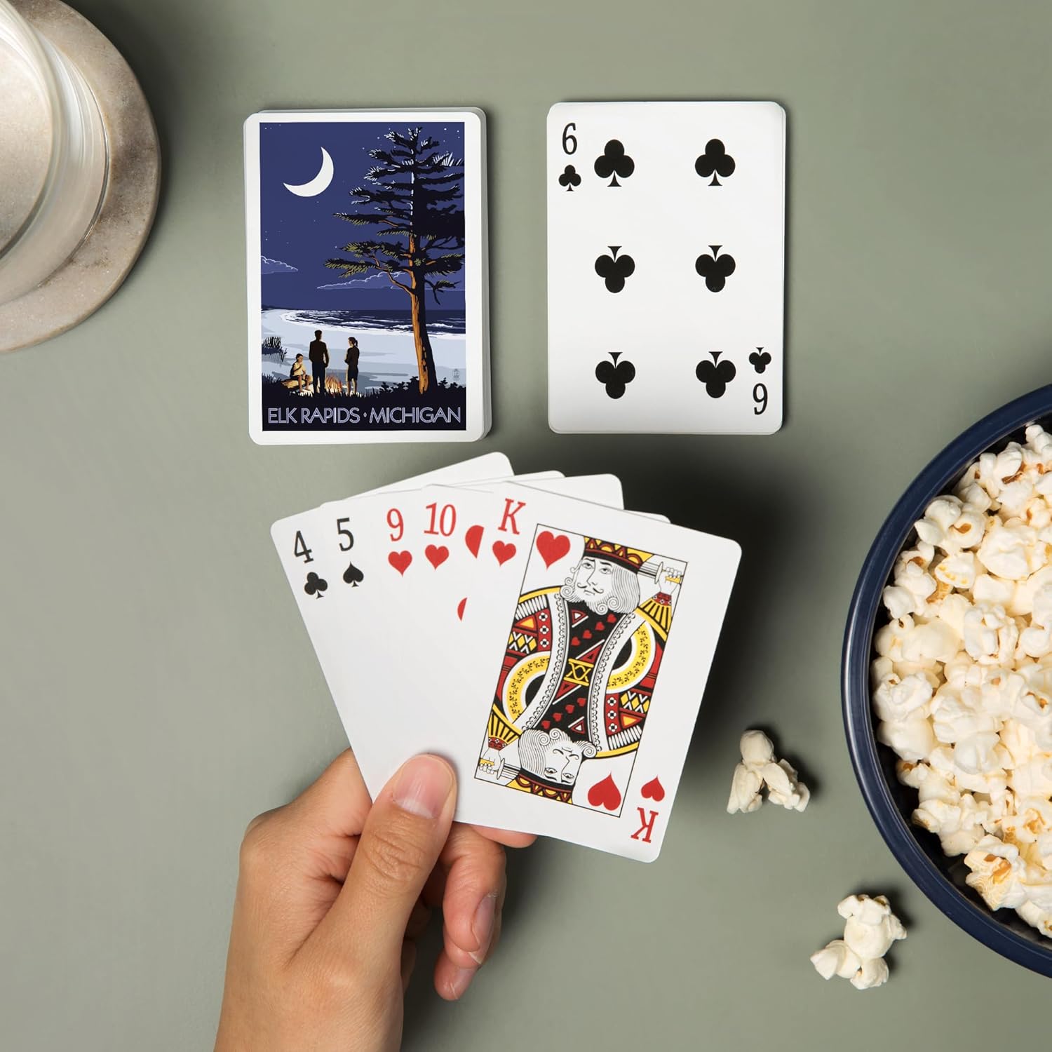 Lantern Press Elk Rapids, Michigan, Bonfire at Night Scene, 52 Playing Cards for Adults, Poker Size Card Deck
