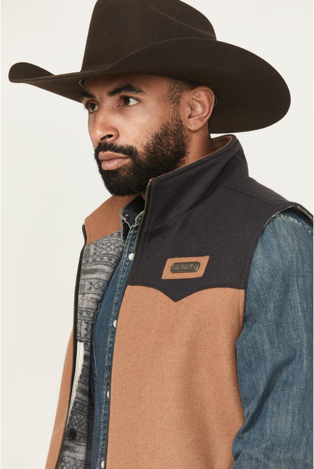 Cinch Men's Brown Wooly Conceal Carry Vest - Image 2