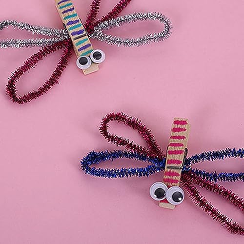 Miniatura 3 de 100 tallos de felpilla de oropel con brillantina, flexibles y flexibles y flexibles para decoración de manualidades creativas, tallos de felpilla de