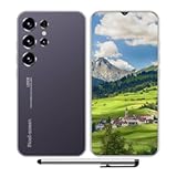 Unlocked Phone S24 Smartphone 5G Android 13 Cell Phone 6.3 Inch Screen 4GB+128GB Storage 6800mAh Long Battery Dual SIM Stylus Face Recognition GPS (Purple)