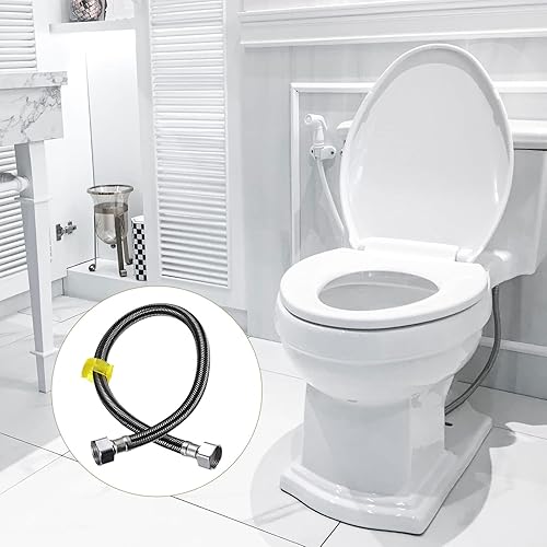 Miniatura 5 de uxcell Conector de línea de suministro de grifo, 3 piezas G12 hembra x G12 hembra de 20 pulgadas de largo trenzado 304 manguera de suministro de