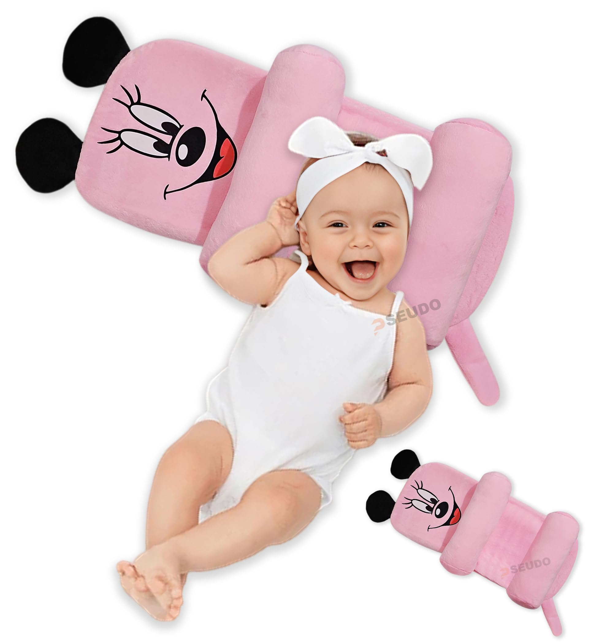 PSEUDO® Cozy Nursing Baby Arm Pillow for Cradle Gift for Novice Mothers: Head Support Pillow Anti-Spitting Breastfeeding and Bottle Feeding Nursing Arm Pillow (Pink Mini)-image-31