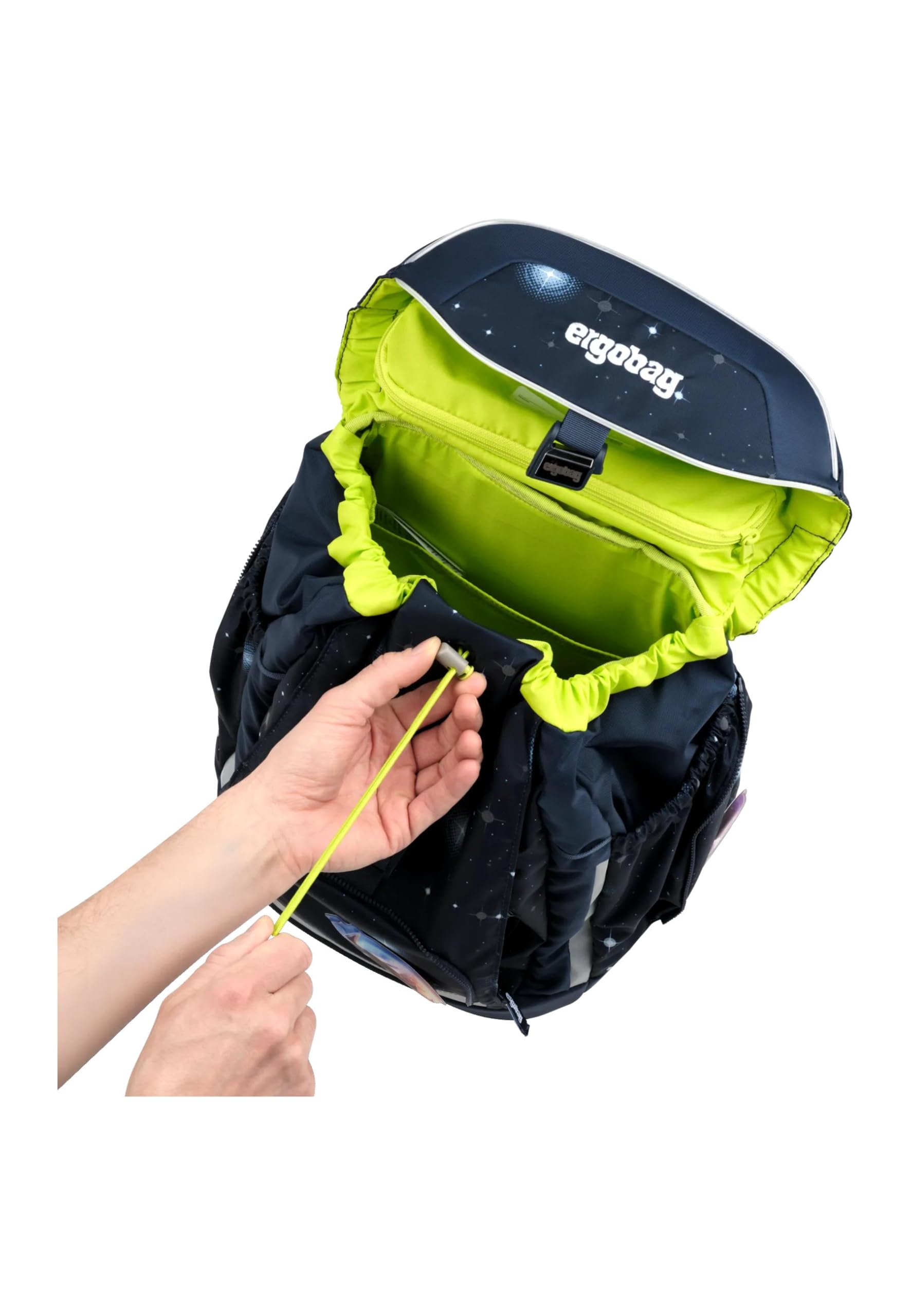 ergobag Maxi Set 6-teilig, ergonomischer Schulrucksack, Vorgänger-Kollektion, Grundschule, ideal für große Kinder ab der 1. Klasse KoBärnikus - Dunkelblau