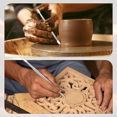 Miniatura 6 de Herramientas de escultura de arcilla, herramienta de escultura de arcilla de doble extremo, herramientas de modelado de acero inoxidable,