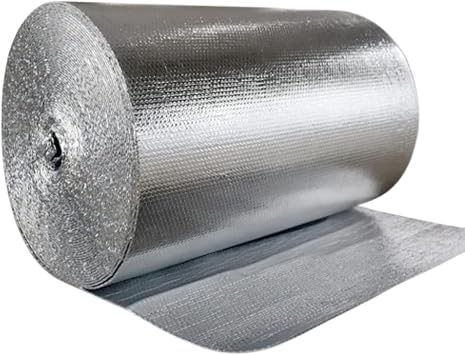 Aluminum Thermal Insulation Sheet, Thick, Self-Adhesive, Heat Insulation, UV Protection, Moisture Proof, For Roofs, Attics, Exterior Walls, Houses, Aluminum Foil Bubble Film 3.4 x 16.4 ft 1 x 5