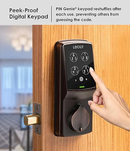Miniatura 3 de Lockly Secure Pro - Cerrojo de seguridad, cerradura inteligente Wi-Fi, cerradura de puerta de entrada sin llave, cerraduras inteligentes para