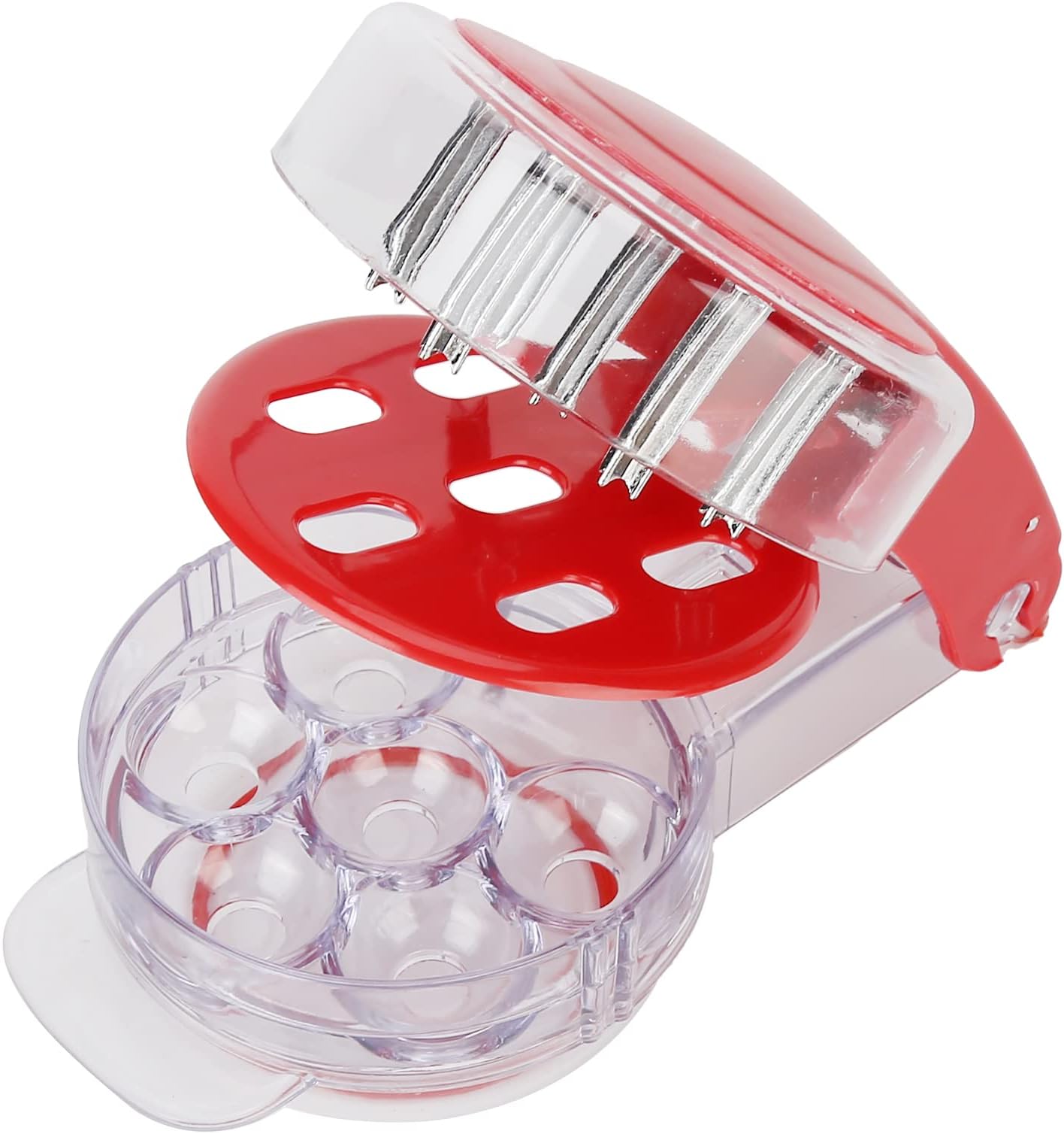 Cryfokt Cherry Pitter, 6 Holes Cherries Seed Remover Portable Fruit Corer Pitter Tool ABS Material Disassembleable Easy to Clean Multifunction Fruit Pit Remover for Home Cherry Jam Making