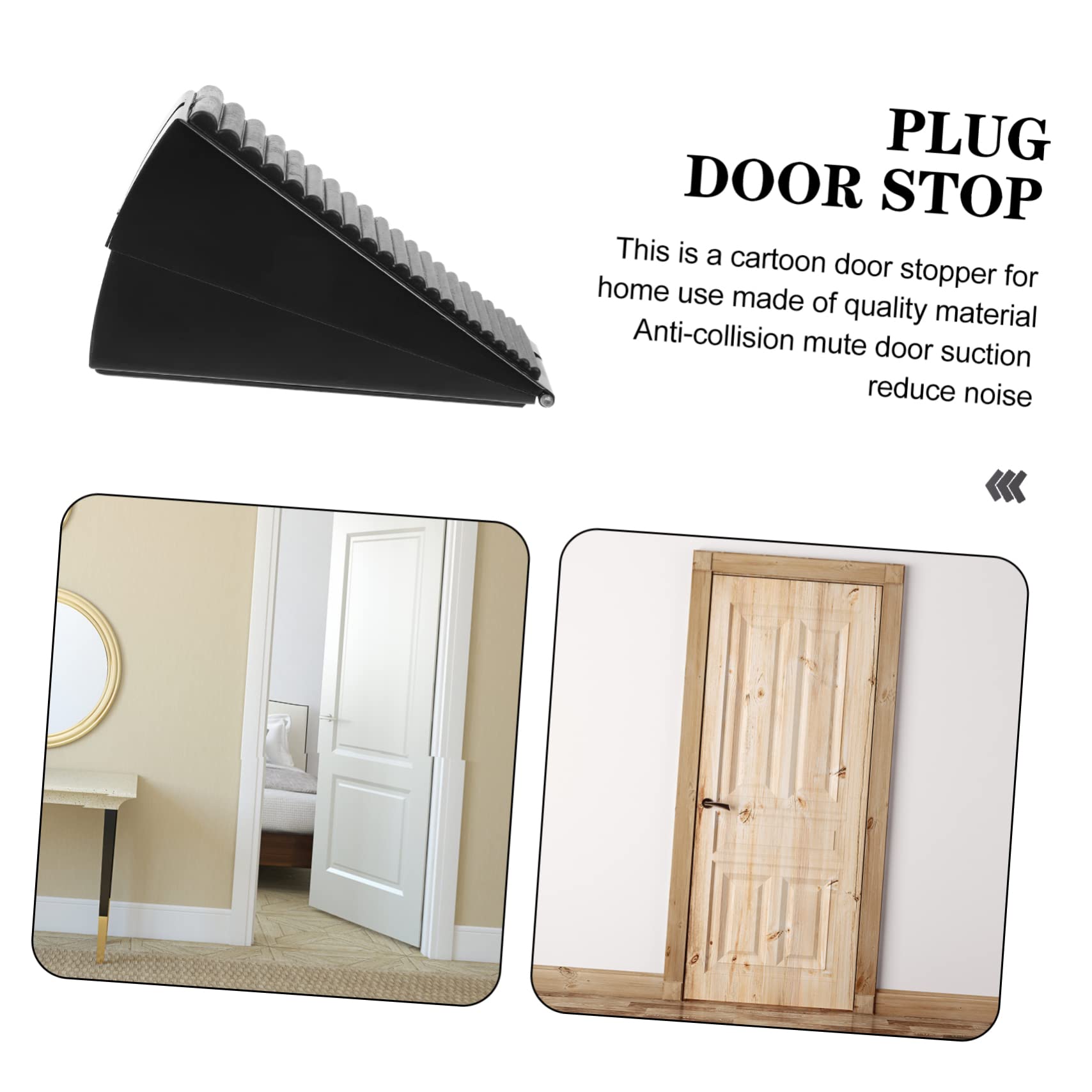 Topes de Puerta, 2 Piezas, Protector Marco, Parachoques, Pared, Tope, Alarma, Corrientes Aire, Hotel, topes sin Perforaciones, Dormitorio(Blackx5pcs,13X8.3X4.8CMx2pcs)