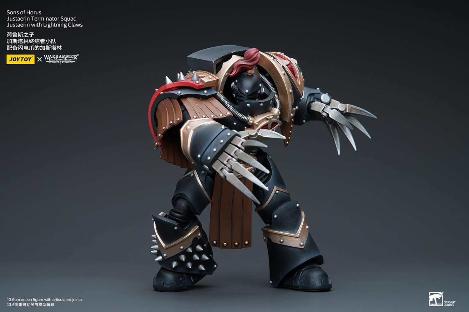 Warhammer 40K Sons of Horus MKIV Terminator Squad Justaerin with Thunder Hammer 1:18 Scale Action Figure