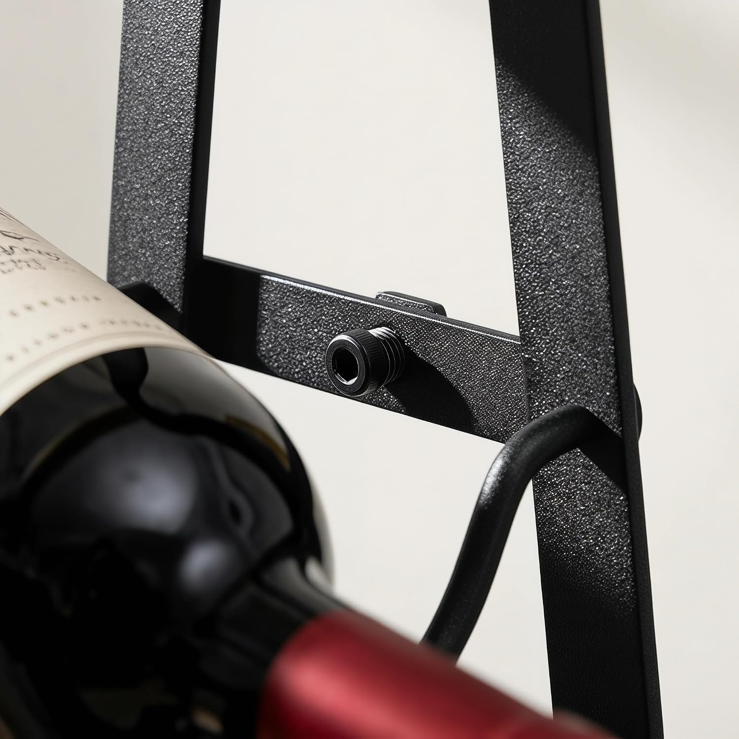 Stackable Metal Wine Rack for 6 Bottles Small Wine Rack Countertop Wine 3-Tier Storage Solution for Kitchen Bar Pantry Black