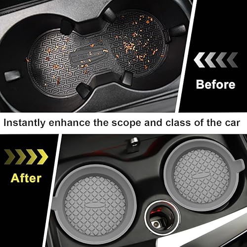 Miniatura 4 de 2 posavasos para automóvil, 2.75 pulgadas de silicona antideslizante, portavasos de silicona para automóvil, tapete universal empotrado para la