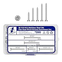 Vista 14 de QISHENG - Juego de 100 tornillos Phillips de cabeza plana de acero inoxidable marrón #6X1-1/2 (3.8 cm), tornillo de acero inoxidable 18-8 A2 (304)