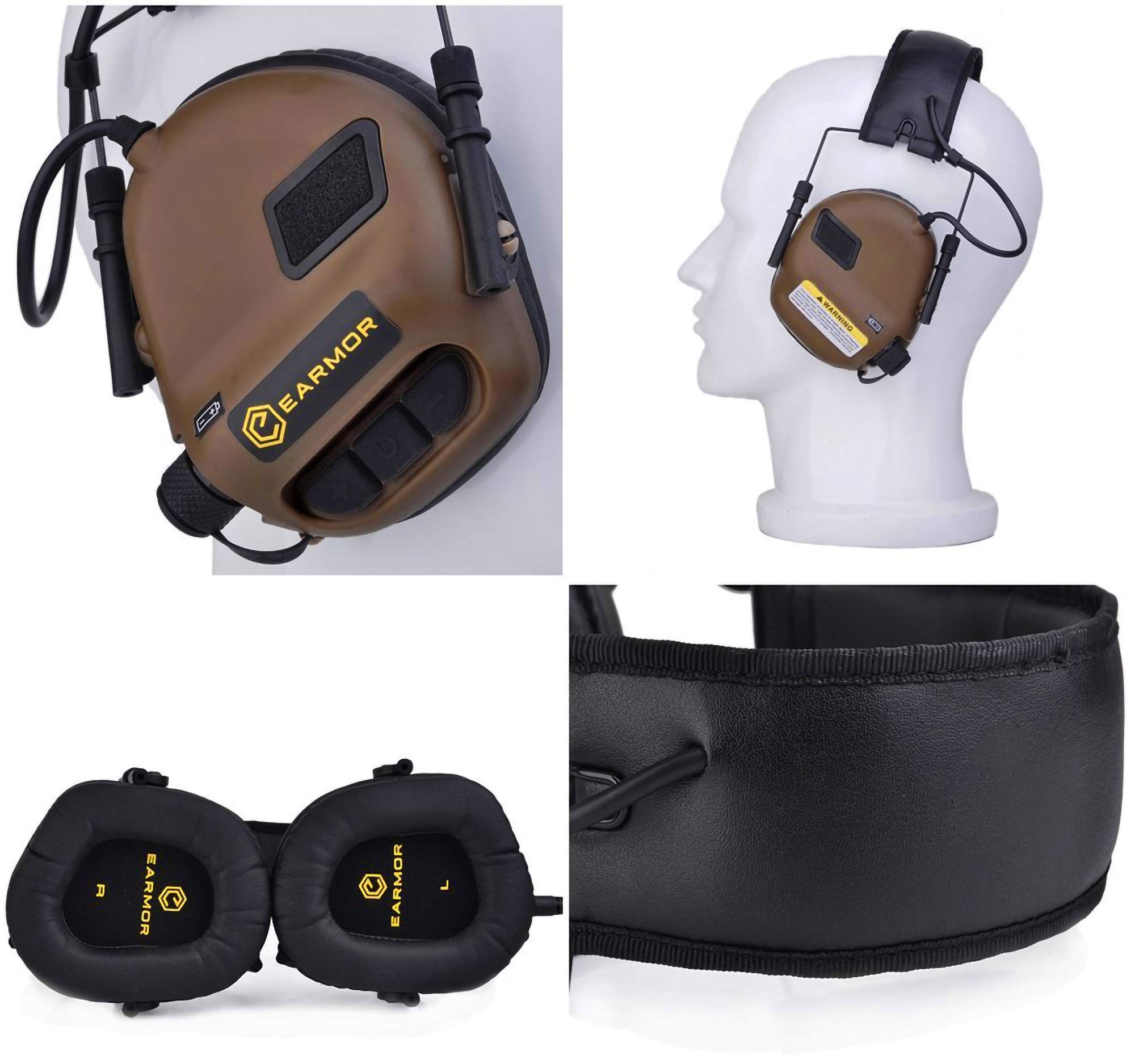 Evike OPSMEN Earmor M31 Protecteur auditif électronique amplifiant le son (couleur : marron coyote)