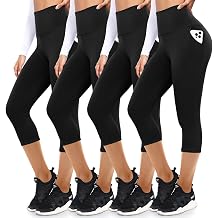 FULLSOFT 4 Pack Leggings with Pockets for Women,Soft High Waisted Tummy Control Workout Yoga Pants