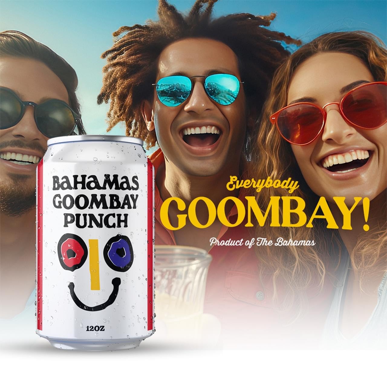 Bahamas Goombay Punch Soft Drink, 12oz Cans, Truly Bahamian, Imported Flavored Pineapple Fruit Soda (Pack of 6)