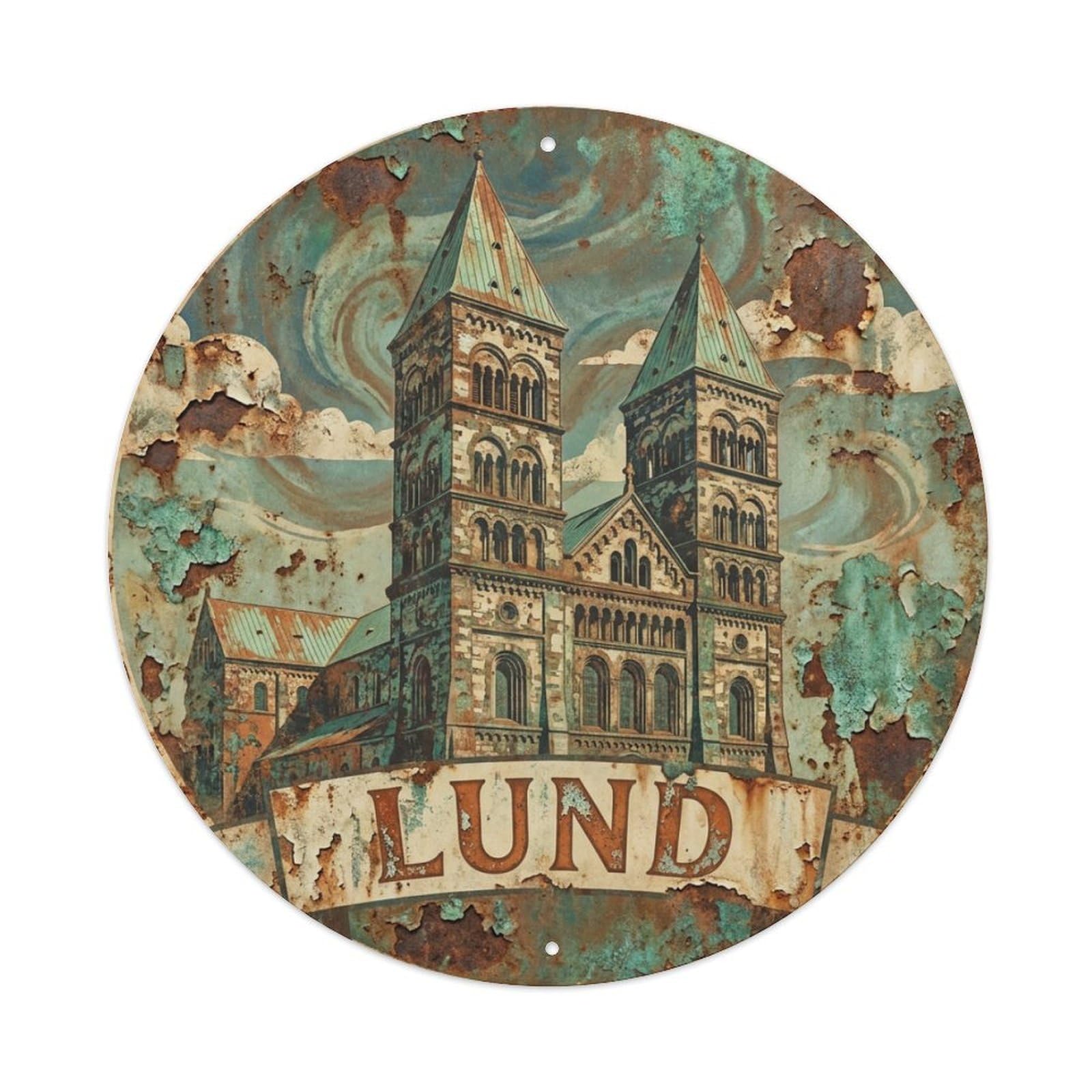 Galvaxio Style Sweden Retro Travel Lund Metal Tin Sign