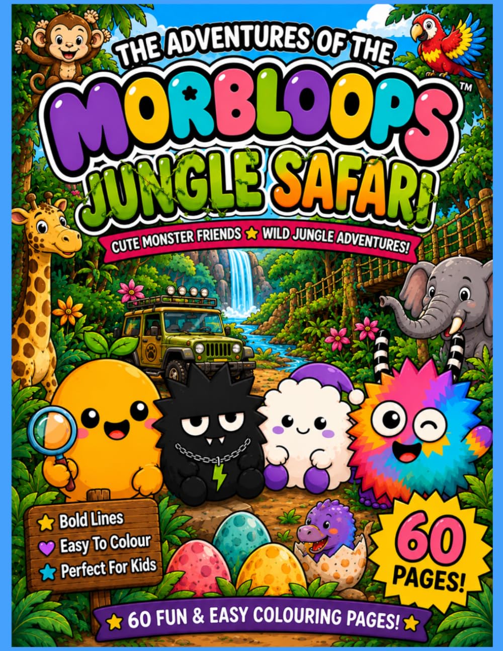 The Adventures of the Morbloops™ Jungle Safari: Cute Monster Friends • Wild Jungle Animal Adventures • 60 Fun & Easy Colouring Pages for All Ages