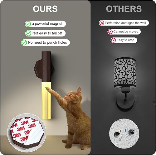 Miniatura 5 de BlueFire Luz nocturna con sensor de movimiento, luces de pared magnéticas inalámbricas recargables, LED inteligente portátil, funciona con pilas,