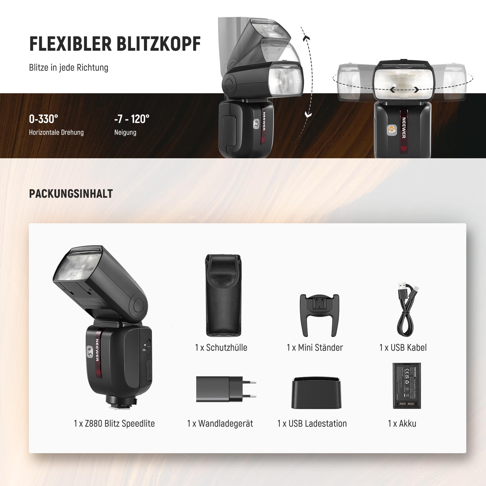 NEEWER Z880-N Blitz Speedlite 2,4G i-TTL Flash Kamerablitz für Nikon, Upgraded UI, Modellierlampe, TTL/M Schnellschalter TCM Taste, 76W Speedlight 1/8000s HSS 7,4V/2600mAh Akku 480 Vollleistungs Blitz
