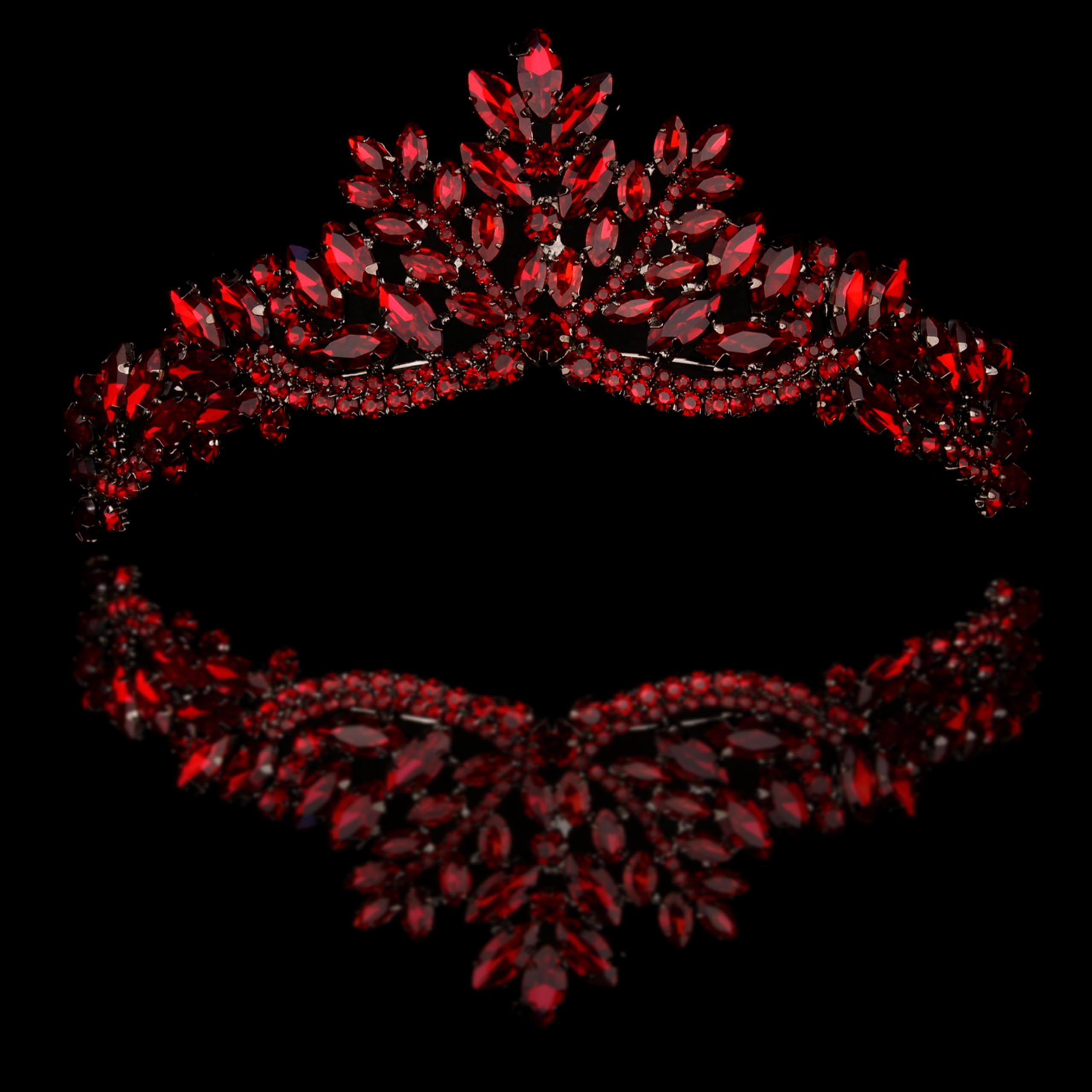 Damen Tiara Krone für Henna Hochzeit Party | Glitzer Haarschmuck für Braut | Anthrazit Design