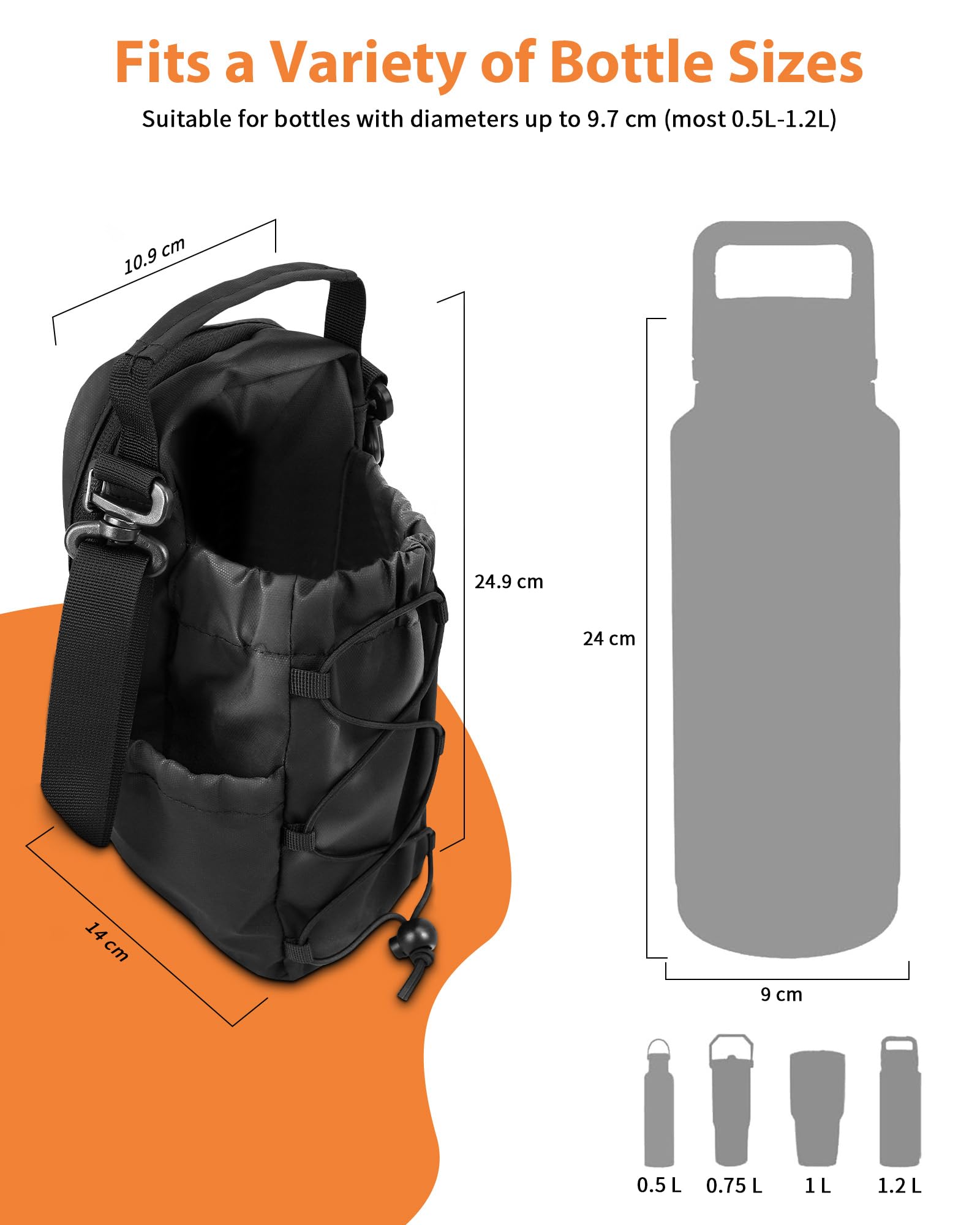 Bolsa Magnética Gimnasio - 4 Imanes Fuertes, Magnetic Gym Bag, Magnetic Water Bottle Bag con Correa para Vasos de 1,2L Funda Deportiva Gym, Bolsa Magnetica Gym para Botella de Agua & Móvil — view 4