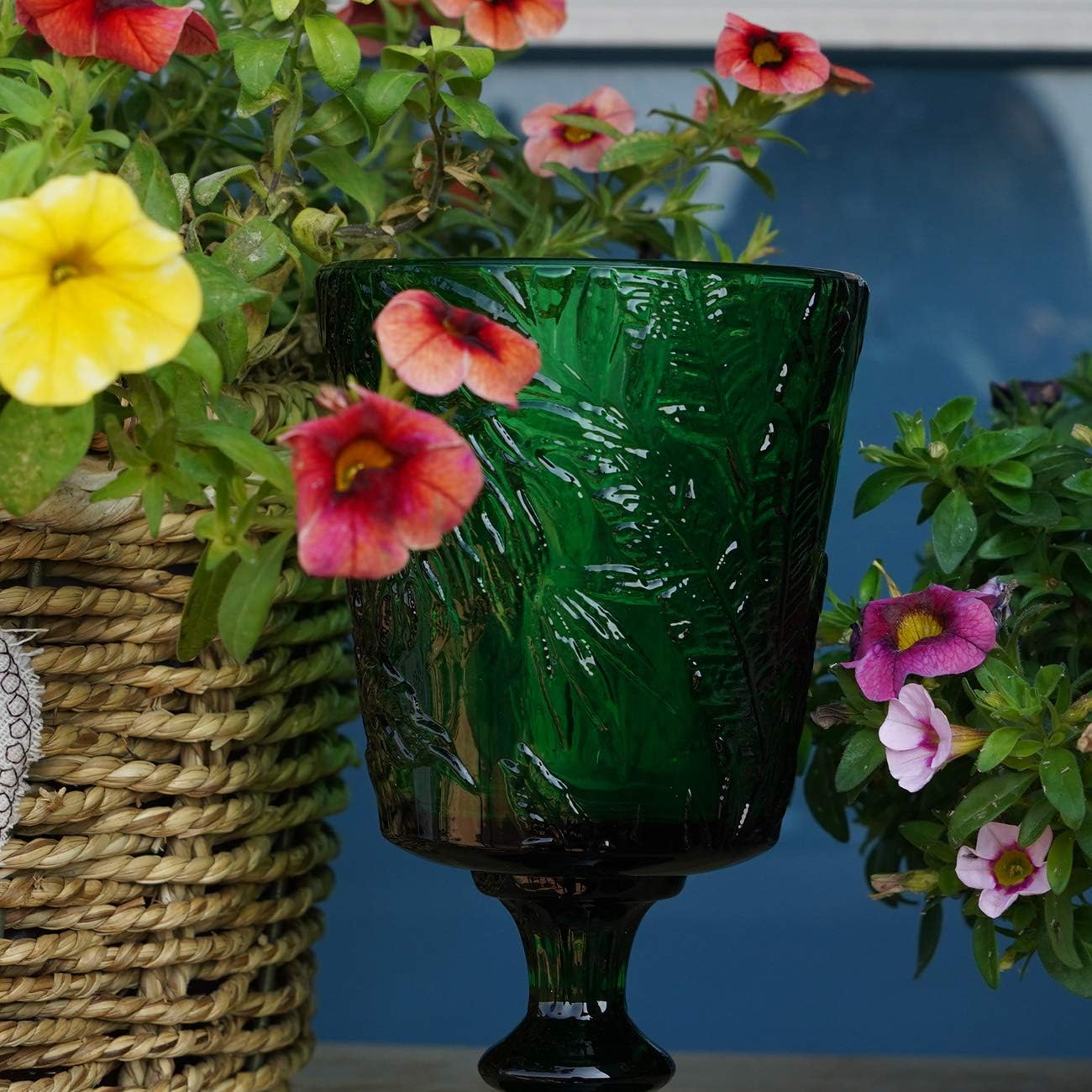 Jomop Handmade Pressed Colored Stemmed Wine Glasses Set Green Set of 4 Retro St. Patrick's Day Vintage Glassware (4, Wine Goblet) - Image 2