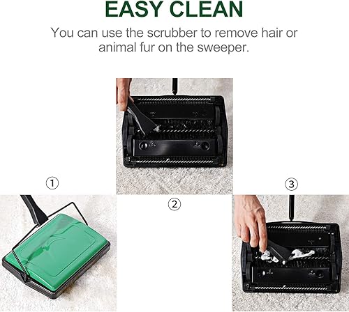 Miniatura 4 de Yocada Limpiador de alfombras para el hogar y la oficina, alfombras bajas, alfombras de capa interior, restos de polvo de pelo de mascotas, papel