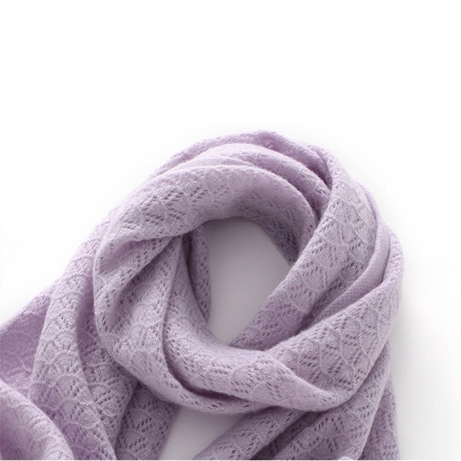 Bufanda de cachemira morada for mujer, larga, con personalidad, punto hueco, cálida y chal Chal de invierno