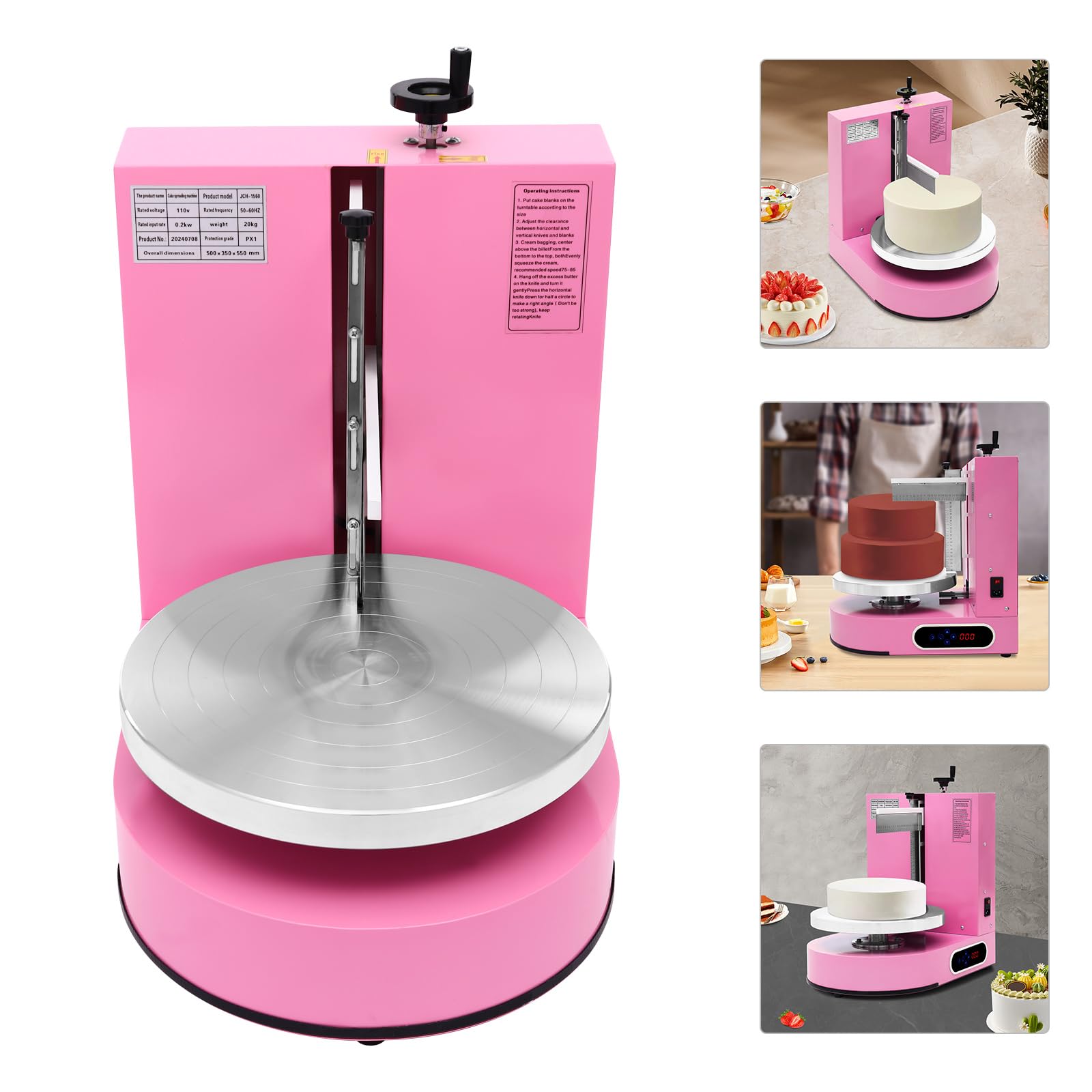 Máquina automática para Decorar y recubrir Pasteles, máquina para Extender Crema y Rellenar Pasteles Redondos de 4 a 12 Pulgadas, alisadora de Crema para Pasteles de cumpleaños, máquinas par