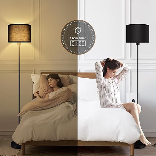 Miniatura 5 de Lámparas de pie para sala de estar, lámpara de pie regulable sin pasos con control remoto, 2700K-6500K colores temperatura y brillo ajustables,