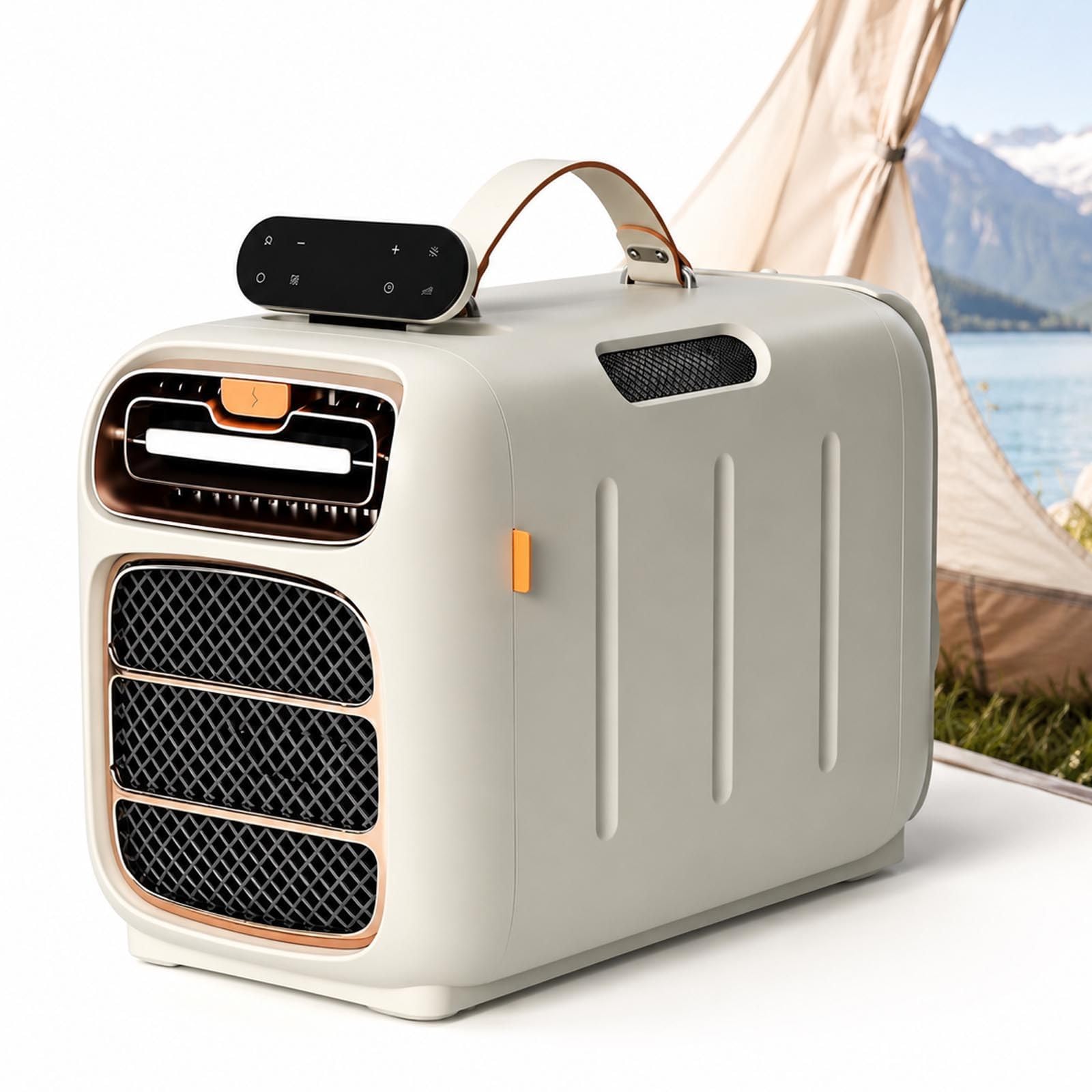 menglanchang Portable Air Conditioner, 4700 Btu Camping AC Unit with Cooling/Dehumidifier, 3 Fan Speeds, Touch+Remote Control, Low Power Cooling for Tent, RV, Camper, Van and Small Room 220V