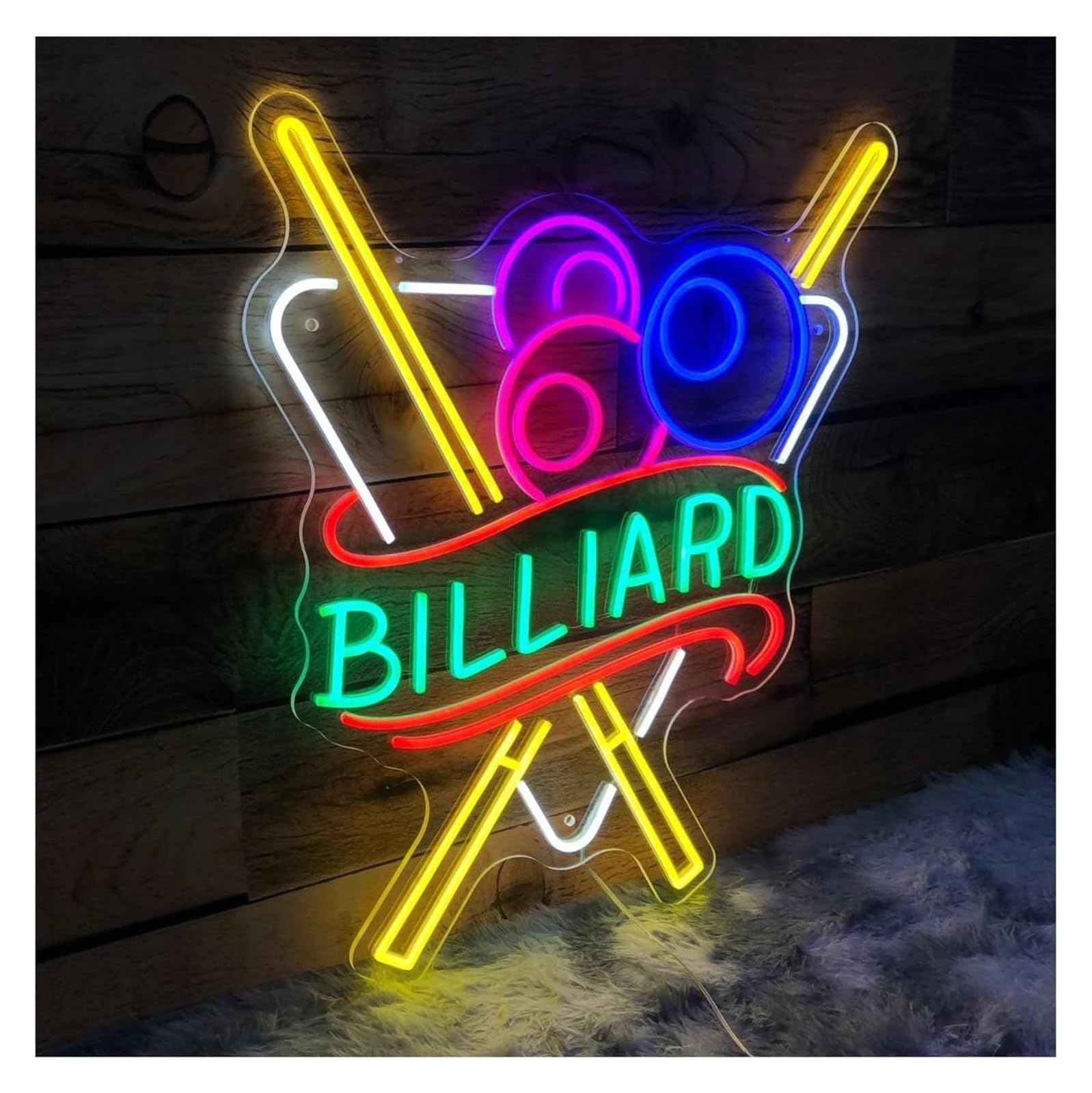 Luce al neon da biliardo adatta per sala , studio, parete 48 cm x 57