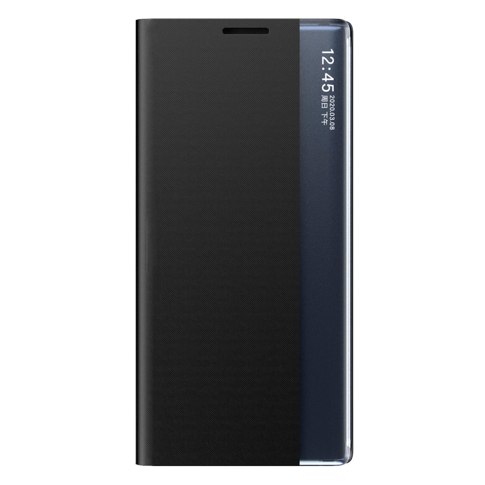 Hülle für Samsung Galaxy S25 Ultra/S25 Plus/S25, Magnetisch Klapp Schutzhülle, Clear Sichtfenster Leder Handyhülle mit Ständer Funktion,Schwarz,S25 Ultra