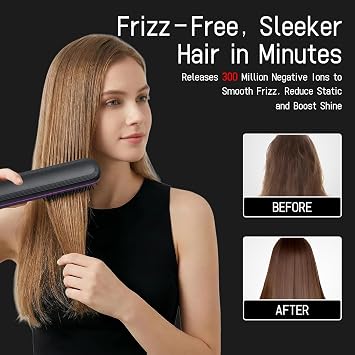 Go Brush Pro Ultra UK 2026, Cordless Hair Straightener Brush with Ionic Technology, Portable Heated Straightening Brush for Women, Dual Voltage, 4 Heat Levels & LED Display, MCH Ceramic Heating Techno