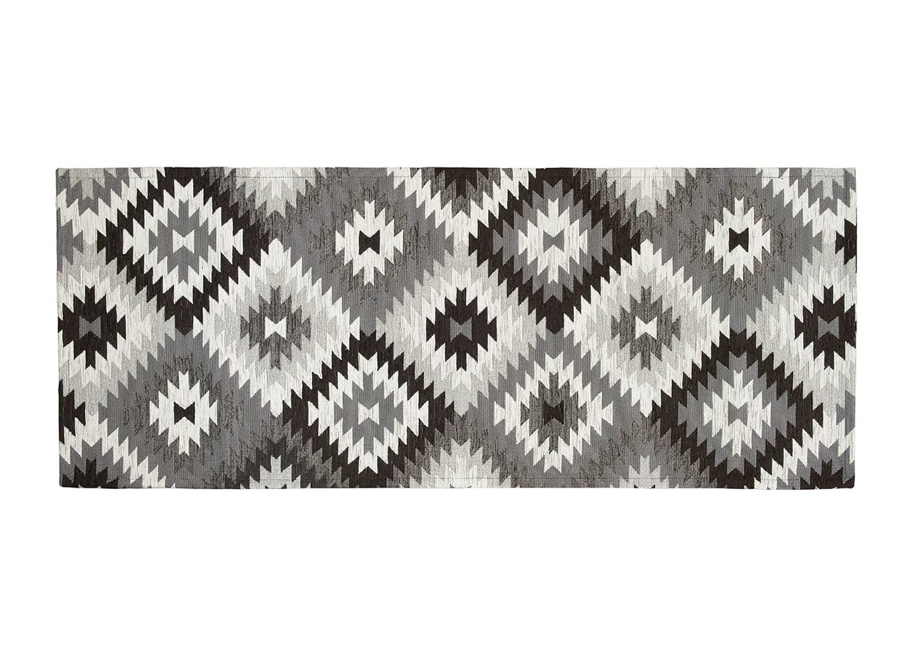 BIANCHERIAWEB By Suardi - Lot de 2 tapis d'ameublement antidérapant pour chambre salon, motif abstrait, géométrique, 65 x 110, noir