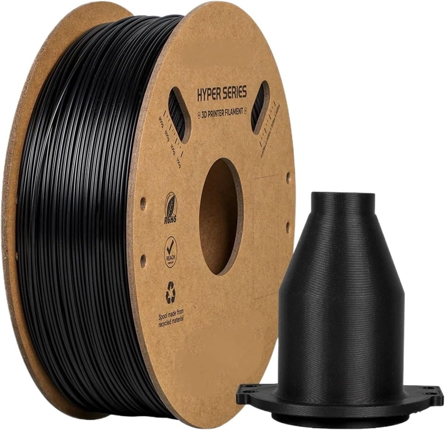 Compatible for Creality Ender 3, Hyper-Speed ABS 3D Printer Filament 1.75mm 1KG, Open-Chamber Printing Material(Black)