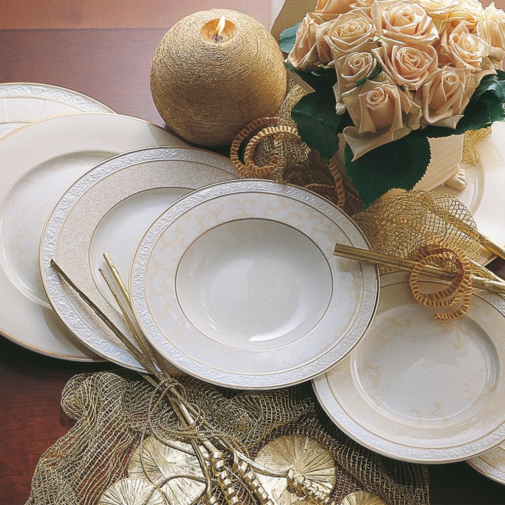 Villeroy & Boch 10-4390-2680 Ivoire Platzteller, Porzellan, Gold/Weiß/Beige, 35.7 x 35.7 x 1 cm, 1 Einheiten