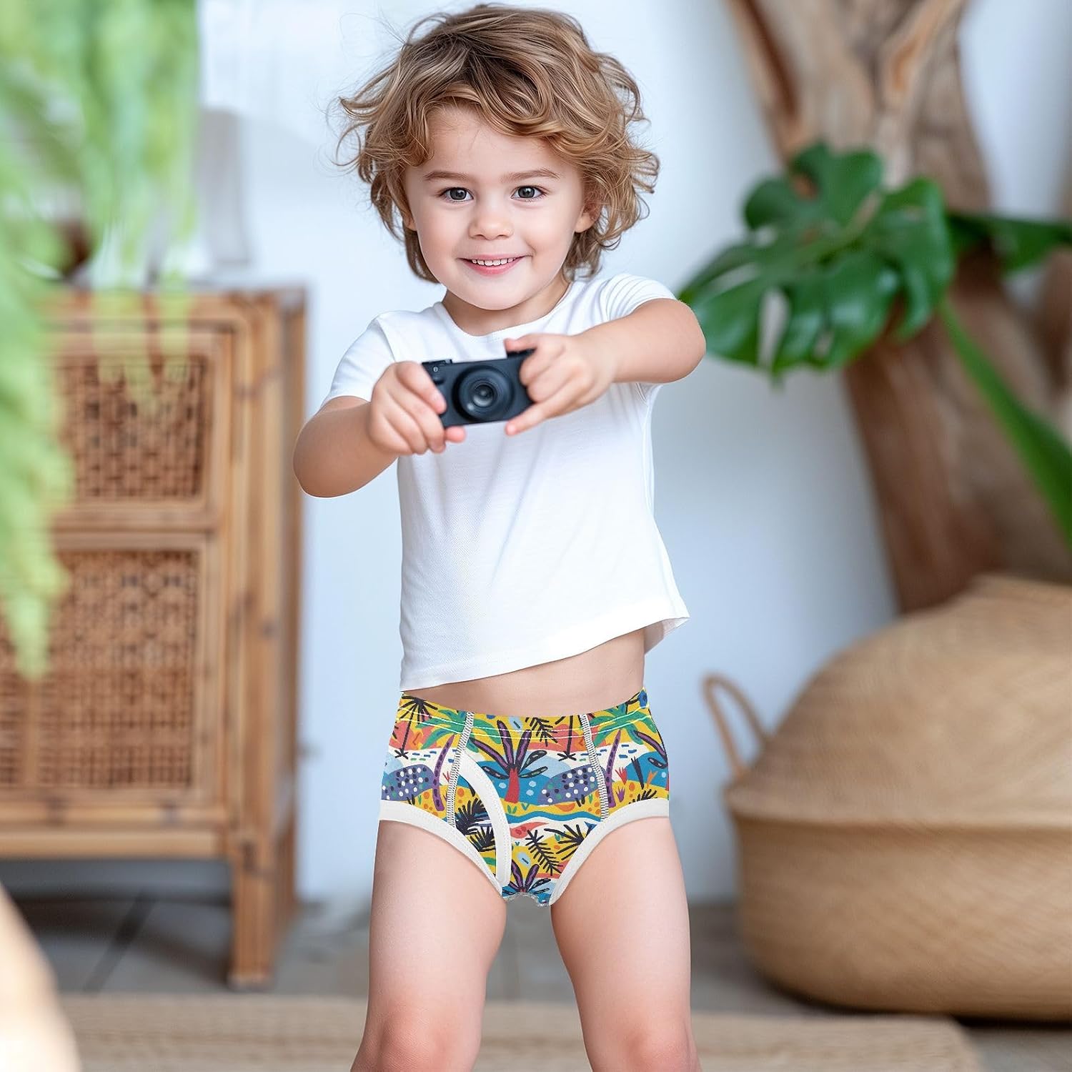 visesunny Boys Cotton Underwear Paper Cutout Seaside Printed Toddler Soft Training Briefs Size 2T-8Y for Kids