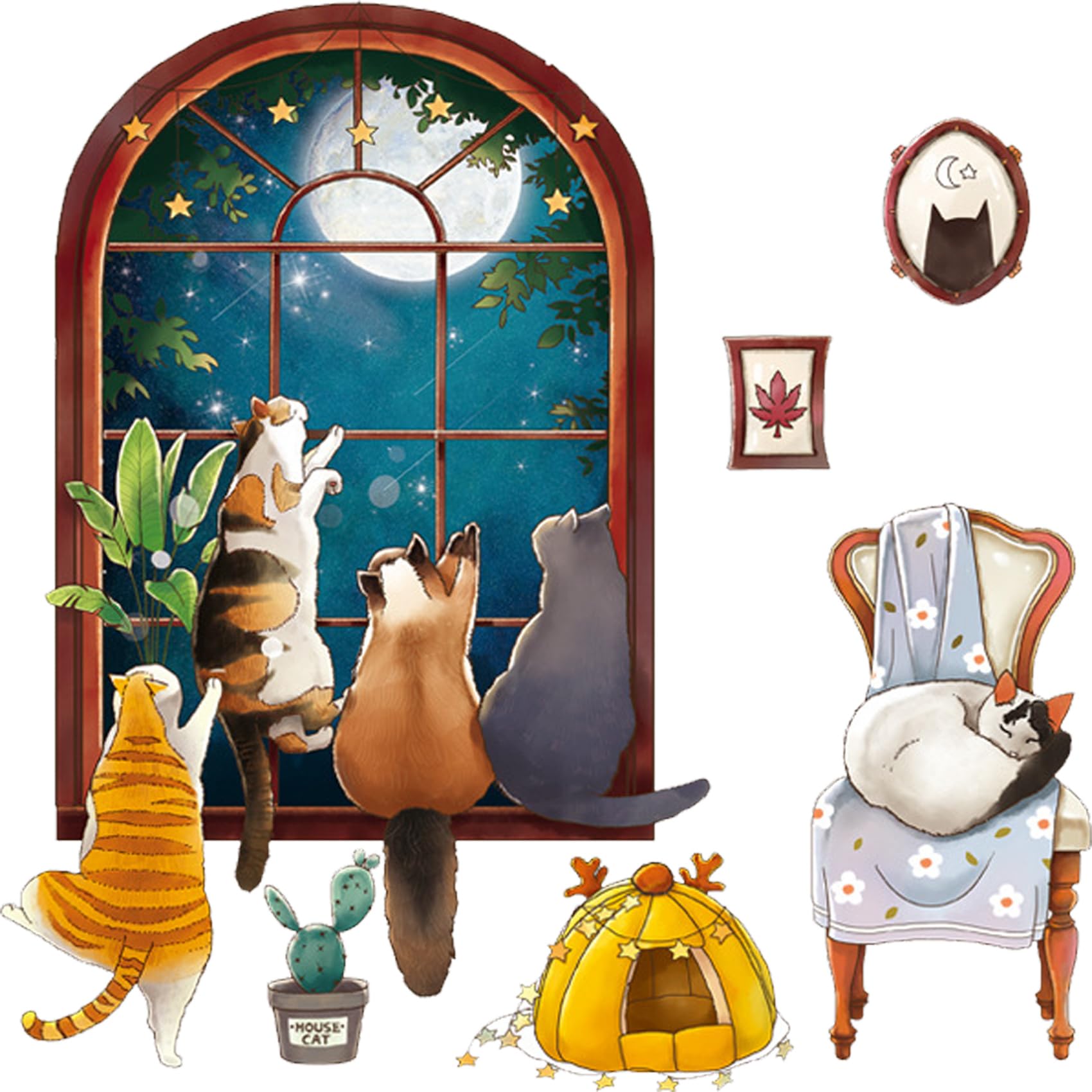 Cat Lovers Wall Art & Decor Cartoon Cat Door Stickers Cute Cat Wall Decor Cat Decorations Cute Cat Decor Posters for Nursery Room Toilet Kitchen Offices ?