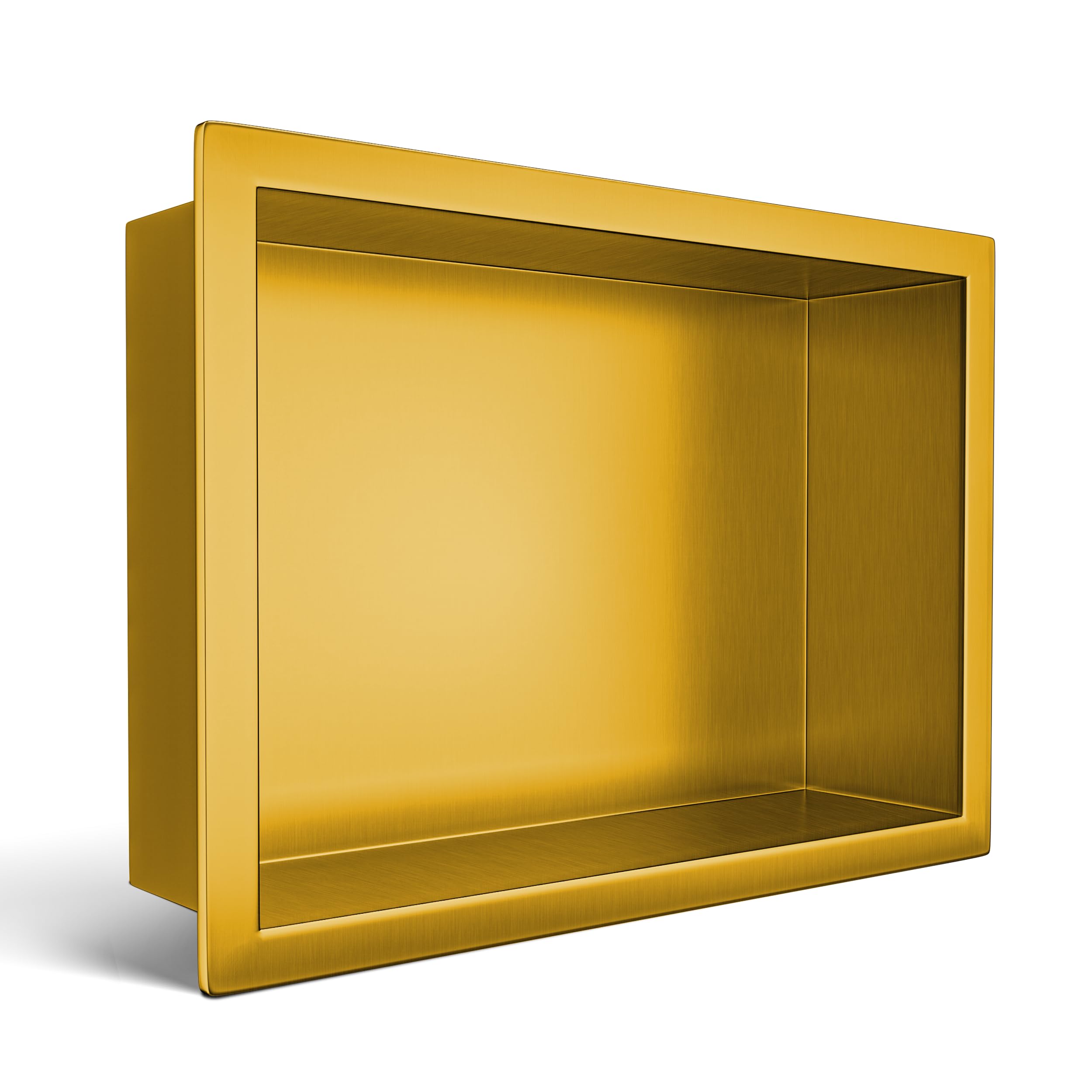 Wall-Box One Gold Nicho de Ducha de Acero Inoxidable 30x20x10cm, Dorado, Impermeable, Instalación Flexible, para Utensilios de Baño