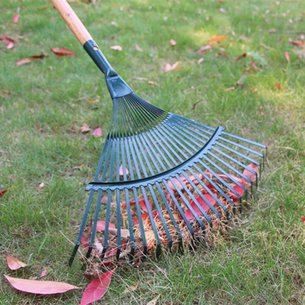 Garden Rake 22 Teeth Leaf Rake Tool for Leaves and Debris Lawn Yard Farm and Outdoor Cleaning 16.53 X 15.74 X 2.16 in 1 Pack image 3