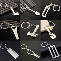 Vista 3 de Juego de 16 piezas de mini construcción multiherramientas de metal llaveros, diseños surtidos para juegos creativos y regalos, llaveros de juguete
