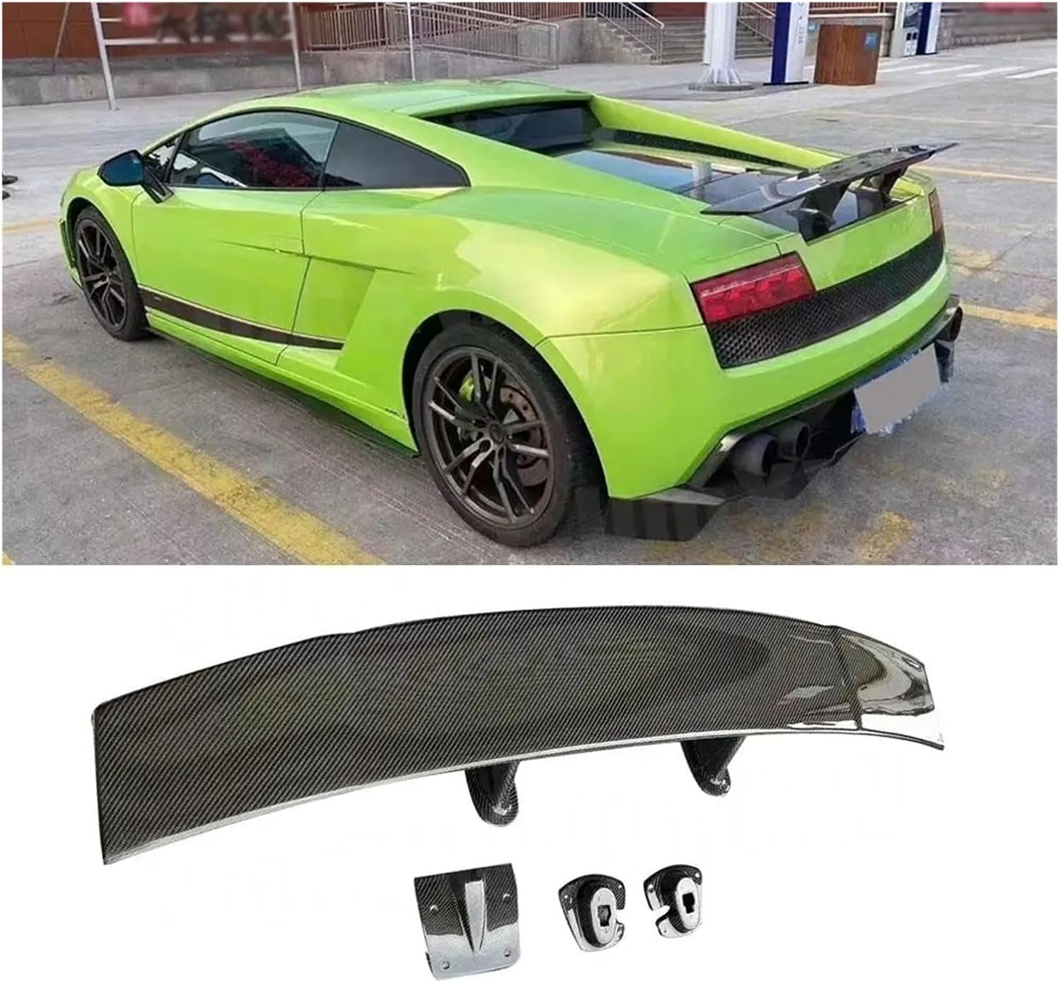 Carbon Fiber Car Rear Spoiler Rear Wing Lip Compatible with Lamborghini Gallardo LP550 LP550 LP560 2004-2012 FRP Rear Trunk Wings